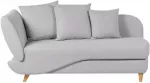 Sofa Beliani Kairinis sėdimas gultas MERI su daiktadėže, sintetinis linas, &scaron;viesiai pilkas