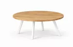 TORI Baltas &Oslash;110 ąžuolinis apvalus žurnalinis staliukas : Apdaila - Be apdailos, Auk&scaron;tis - 46cm