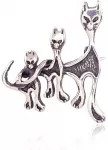 Diamond Sky Jewelry Sidabrinė sagė &bdquo;Feline Trio&ldquo;