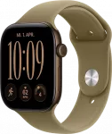 I&scaron;manusis laikrodis Apple Watch Series 12 GPS 46mm Dark Bronze Aliuminio Case | Olive Sport Band - M/L