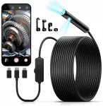 Kaiweets Hd 1920p inspekcinė kamera su dviem objektyvais Ip67 5m kabelis Led