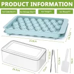 Encoun ledų kubelių padėklas, apvalus ledų kubelių padėklas su dangteliu, ledų kubelių padėklai su konteineriu ir žnyplėmis, 3 x 33 mini ledų kubelių padėklas, ledų kubelių rutuliukų padėklas kokteiliams, viskiui, vynui, ledams, kavai