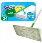 Swiffer Drėgnos &Scaron;luostės Grindų &Scaron;luostės Papildymai Drėgnos Servetėlės 24vnt Citrus