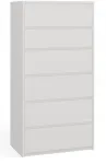 Top E Shop Komoda Karo K6, spintelė su 6 stalčiais, auk&scaron;tis 139 cm, skirta svetainei, miegamajam, balta