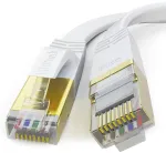 Hiipeak Lan Cat 8 tinklo kabelis 1 m 2 m 3 m 5 m 10 m 15 m 20 m 30 m Lan kabelis Cat 8 ethernet kabelis interneto kabelis plok&scaron;čias su 40 Gigabit/s ir 2000 Mhz, baltas