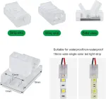 Aroidful 10 Led juostų jungčių rinkinys, 2 kontaktų Led adapterio jungtis, 10 mm Led juostos jungiamasis kabelis, skirtas Smd 5050/3528 Led juostai su atsuktuvu
