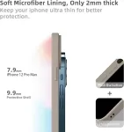 Wxx silikoninis dėklas, skirtas iphone 12 pro max, mobiliojo telefono dėklas, skirtas iphone 12 pro max, plonas, su mikropluo&scaron;tu, atsparus įbrėžimams, visapusi&scaron;kai apsaugantis dėklas, skirtas iphone 12 pro max 6.7 colio, titano pilkos spalvos