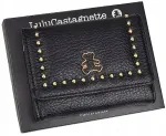 Juoda Lulu Castagnette moteri&scaron;ka piniginė i&scaron; eko odos su kniedėmis