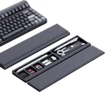 Hagibis rie&scaron;o atrama su stalvir&scaron;io pertvaros dėklu, ergonomi&scaron;ka mink&scaron;ta atminties putų pagalvėlė, neslystantis guminis pagrindas kompiuterio klaviatūrai, biurui, namams (juoda)