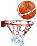 Kimet Mažas krep&scaron;inio lankas, plieno strypas 10 mm, tinklelis, skersmuo 37 cm