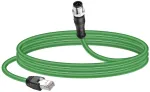 Cerrxian Ethernet kabelis M12 į Rj45 M12 8 kontaktų A kodo ki&scaron;tukas į Rj45 ki&scaron;tuką Cat5e ekranuotas pramoninis Ethernet kabelis Sftp 4pr 26awg (8 kontaktų)