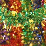 Blausky blizgučių girlianda, 3 vnt., metalinė girlianda, blizganti pakabinama dekoracija, kalėdinė girlianda, folijos girlianda eglutės papuo&scaron;imams, advento ir kalėdinė dekoracija, žalia &scaron;irdelė