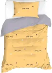 Nuit Des R&ecirc;ves viengulis Xl antklodžių užvalkalų komplektas (155 x 200 cm), geltonas, 65% medvilnė/35% poliesteris, skalbiamas skalbimo ma&scaron;inoje, 120 siūlų skaičius, užsegamas sagomis ir užlenkiamas, jaukus ir stilingas patalynės komplektas