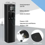 Elektrinis kamuolio siurblys, i&scaron;manusis oro siurblys, ne&scaron;iojamas, greitas kamuolio pripūtimas su tiksliu manometru ir skaitmeniniu lcd ekranu, skirtas futbolui, krep&scaron;iniui, tinkliniui (2 adatos ir 1 antgalis)