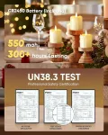 Homemory 12 Led arbatinių žvakių rinkinys 5,5 x 5,2 cm su nuotoliniu valdymu, beliepsnės mirgančios žvakės su baterijomis ir laikmačiu, &scaron;ilta balta spalva vestuvėms, vakarėliams, festivaliams, kalėdinėms dekoracijoms