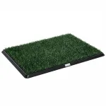 &Scaron;unų tualetas su trijų sluoksnių sistema ir dirbtine žole, juodas&ndash;žalias, 76 &times; 50,5 &times; 3,5 cm