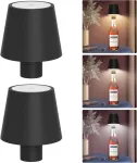 Howskys 2 Led baterijinių stalo lempų rinkinys, pritemdoma butelio lempa, 3000 K - 6000 K, Ip54 belaidė jutiklinė stalo lempa, skirta naudoti viduje ir lauke, 5500 Mah ne&scaron;iojama metalinė lempa &scaron;eimai, restoranui ir barui