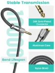 Emk 1/4" ilginamasis kabelis, 6.35mm 1/4" stereo ausinių gitaros ilginamasis kabelis i&scaron; tėčio į mamą, paauksuotas ketvirčio colio ausinių ilginamasis kabelis (1.5m)