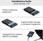 Kietasis diskas Vultech Gs-15u3tc i&scaron;orinis standžiojo disko dėklas 2.5" Sata Iii Ssd/hdd iki 9.5mm 8tb 10gbps Uasp Super Speed su Type-c 3.1 laidu, suderinamas su Western Digital, Toshiba, Seagate, Hitachi