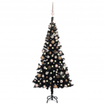 Dirbtinė Kalėdų eglutė su žaisliukais, juoda, 120cm, PVC