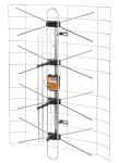 Lauko TV antena sukomplektuota tinklinė tv antena (maitinimo &scaron;altinis+stiprintuvas)+dipol 3dx