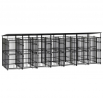 Lauko voljeras &scaron;unims su stogu, plienas, 12,9m&sup2;
