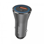 Ausinės Dudao greitas automobilinis įkroviklis C tipo USB (PD) + USB QC5.0 45 W pilka (R4MAX pilka)