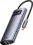Adapteris 4in1 Baseus Metal Gleam Series USB-C į 3x USB 3.0 + Ethernet RJ45