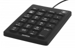 Skaitmeninė silikoninė klaviatūra DELTACO IP68, 23 klavi&scaron;ai, USB laidas 1,8 m, juoda / TB-510