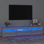 TV staliukas Televizoriaus spintelė su LED, pilka ąžuolo, 195x35x40cm