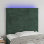 Galvūgalis su LED, tamsiai žalias, 80x5x118/128cm, aksomas