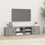 TV staliukas TV spintelės, 2vnt., pilkos ąžuolo, 80x31,5x36cm, mediena