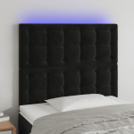 Galvūgalis su LED, juodos spalvos, 100x5x118/128cm, aksomas