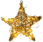 &bdquo;Retlux RETLUX&ldquo; kalėdinė dekoracija - RXL 255 kalėdinė dekoracija, 10 LED, rotango žvaigždė, 25x25x6,5 cm + 0,3 m laidas, 2x AA, &scaron;iltai balta spalva