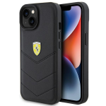 Apple iPhone 15 Ferrari dėklas Quilted Metal Logo (FEHCP15SRDUK) juodos spalvos