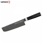 Samura MO-V Stonewash smulkinimo kirvis Nakiri peilis 167mm i&scaron; AUS 8 japoni&scaron;ko plieno 59 HRC