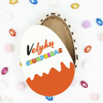 Medinė spalvota dėžutė "Velykų siurprizas"
