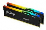 RAM Kingston KF560C30BBAK2-32 32GB 6000MT/s DDR5 CL30 DIMM (Kit of 2) FURY Beast Juodas RGB XMP | Kingstonas