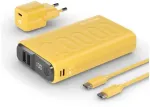 &bdquo;RealPower PB-20000&ldquo; ne&scaron;iojamasis įkroviklis, 20000 mAh, ličio polimero (LiPo) baterija, 22,5 W, geltonas