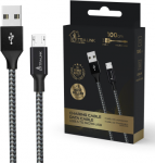 Extralink Smart Life 15W, USB-A - microUSB, 100cm, PVC, 5V 2.4A, juoda