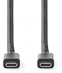 Nedis USB-Kabelis | USB 3.2 Gen 2x2 | USB-C&trade; Stecker - USB-C&trade; Stecker | 100 W | 4K@60Hz | 20 Gbps | Vernickelt | 1.00 m | Rund | PVC | Juodas | Box