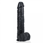 Realrock By Shots Extra Large Straight with Balls 38 cm - Juodas