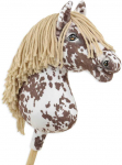 Super Hobby Horse Medinis žirgas su kotu &ndash; rudas leopardinis su smėlio spalvos karčiais