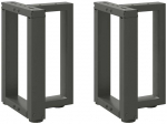 Kavos staliuko kojelės, 2 vnt., antracito spalvos, 28x25x(42-43) cm, plienas