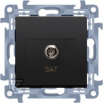 Kontakt-Simon Antenos lizdas Kontakt-Simon Simon 10 CASF1.01/49 tipo "F" vieno modulio juodas matinis