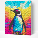 Splat Planet paveikslas i&scaron; modelino, Pingvinas 30x40cm