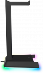 Ausinės Speedlink - EXCELLO NX RGB ausinių stovas, USB 2.0 &scaron;akotuvas, juodas
