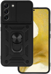 Topt Slide Camera Armor dėklas skirtas Samsung Galaxy S22 Plus juodos spalvos