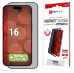 Apple iPhone 16 apsauginis stikliukas, pilnai apsaugotas ekrano apsaugai nuo saulės, pagamintas i&scaron; &bdquo;Displex&ldquo; skaidraus stiklo.