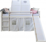 Homestyle4U Dviauk&scaron;tė lova, 207.5x161.5x219.5 cm, balta
